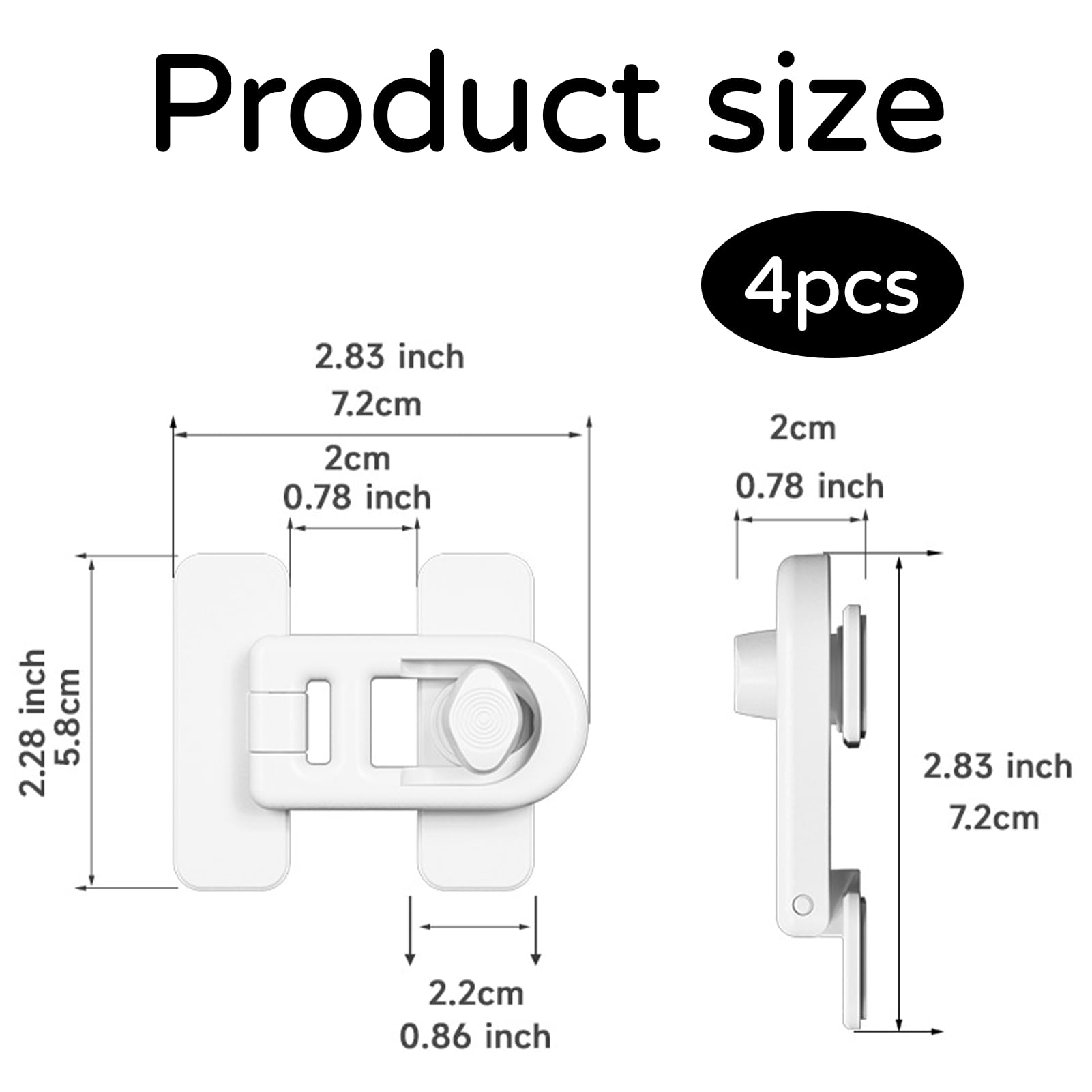 4 Pack Serrure De Porte De Réfrigérateur De Sécurité Enfant,Serrure De Réfrigérateur Sécurité Enfant,Securite Placard Enfant,Cadenas Frigo,Utilisant Un Adhésif 3m-Aucun Outil Ou Perceuse Nécessaire