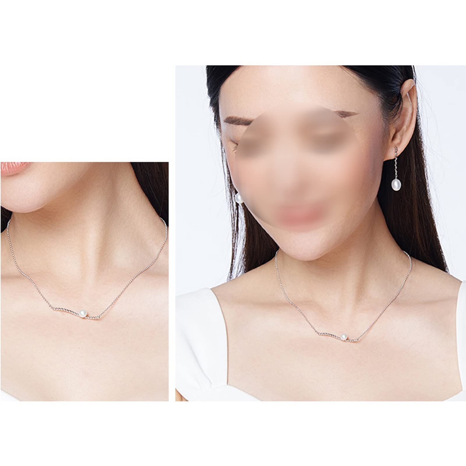 Amazon.co.jp: ネックレス パールネックレスS925シルバーインライド 
