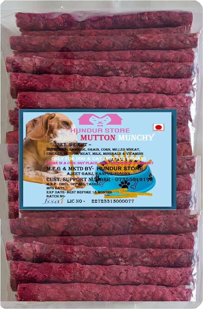 HUNDUR STORE Chew Sticks Munchy Mutton Flavour Munchies Treat Dog Food Treat for Puppy Puppies Pet Cat Highly Nutritional & Digestible (3kg) (B0D1FNKRRL) Amazon Price History, Amazon Price Tracker