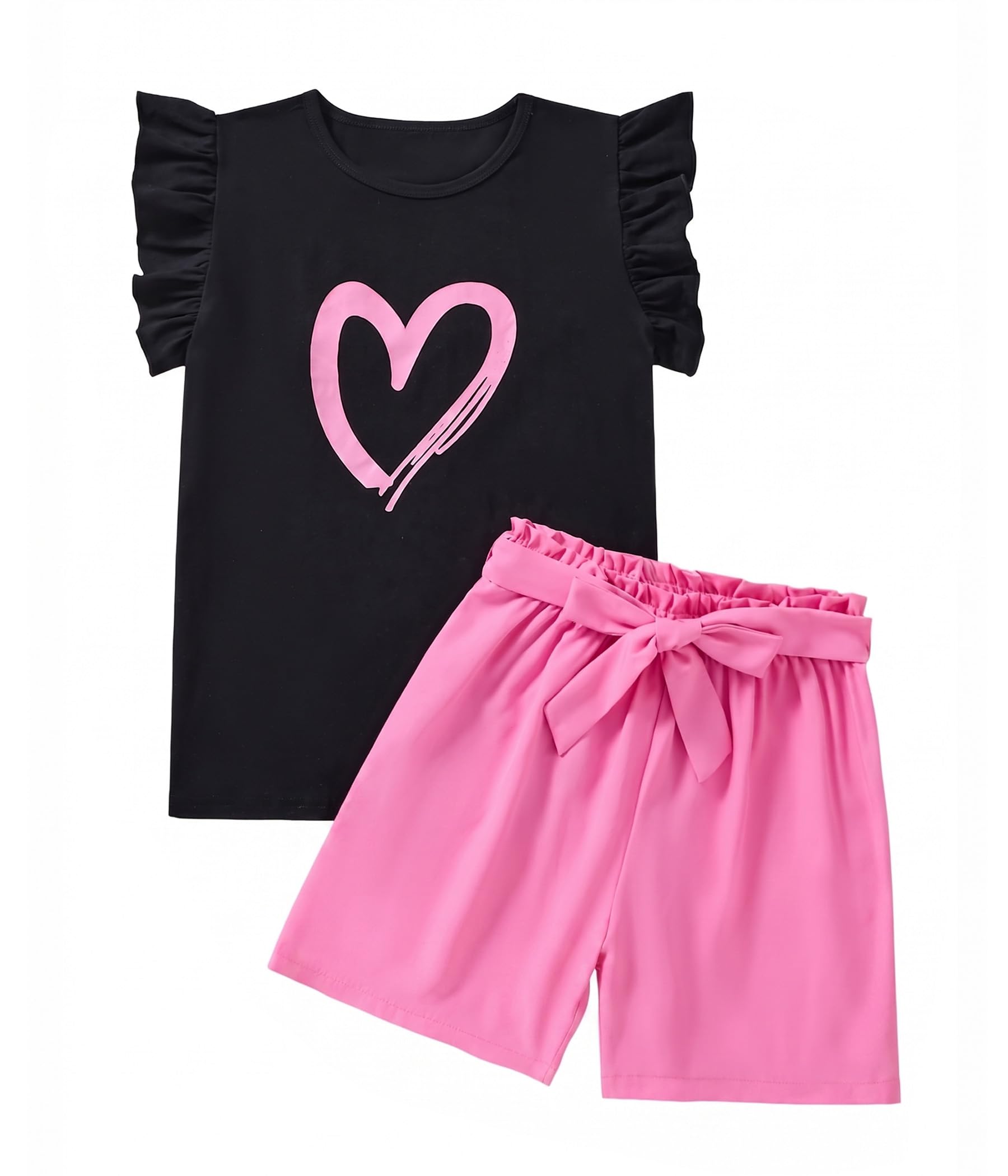 Girls Summer Outfits Cute Sleeveless Top High Waisted Short Sets with Pockets Teen Girl Clothes Size 6-14 T