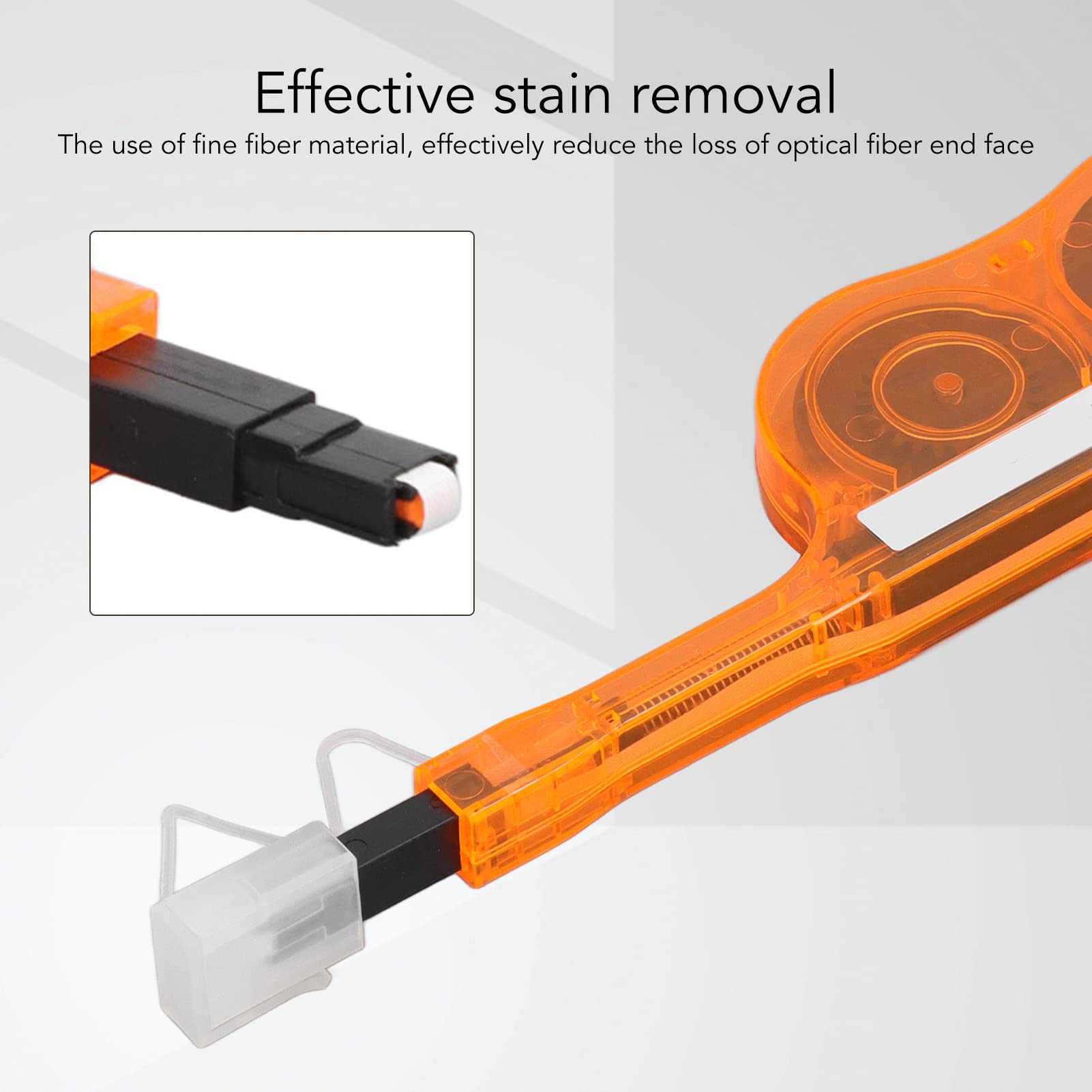 Stylo Nettoyant pour Fibre Optique, Nettoyeur de Fibre en Un Clic, Peut Obtenir Un Effet de Nettoyage à 99%, Économisant Un Nettoyant Fibre Optique Transparent pour Adaptateur de Type MPO et MPT