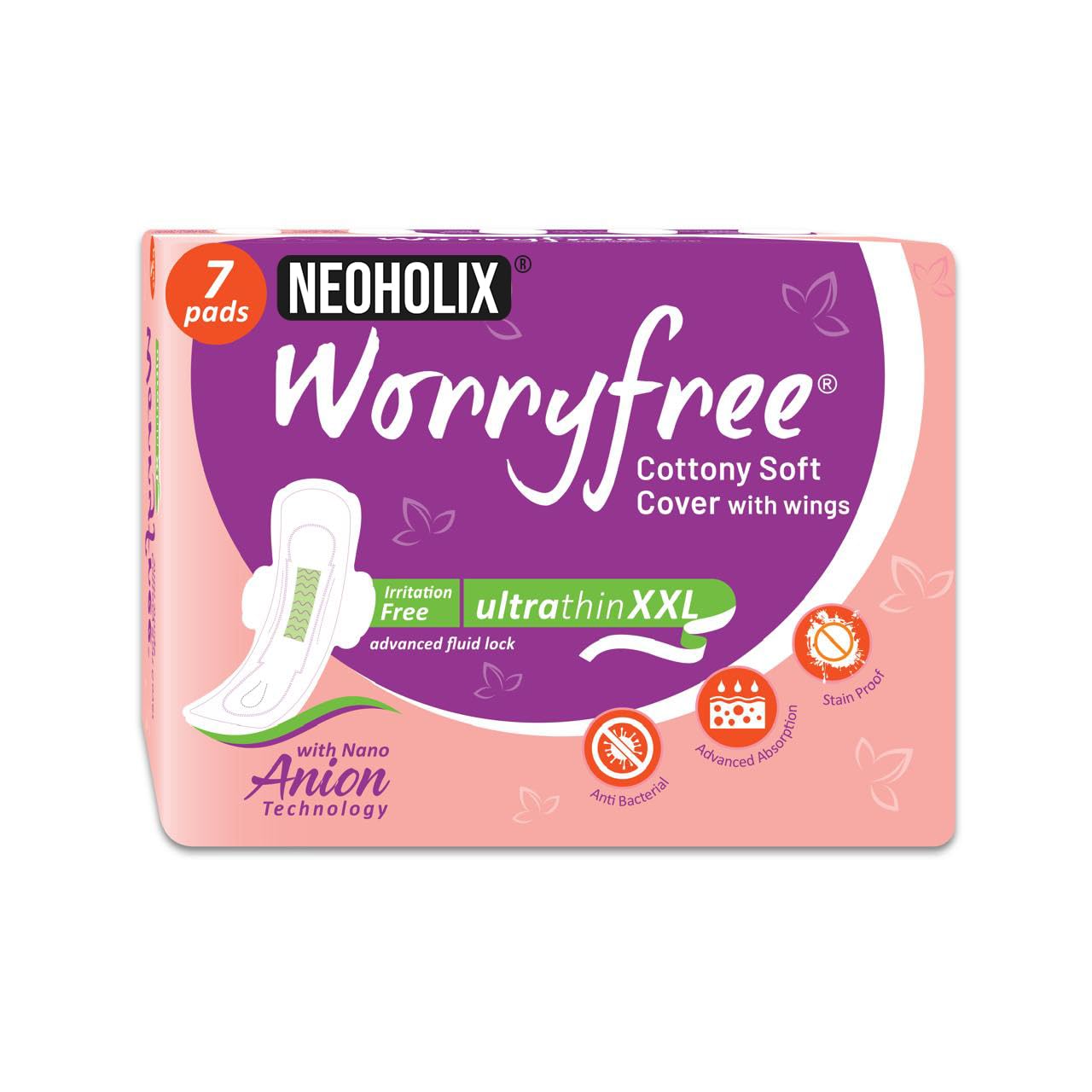 NeoHolix Worryfree Anion Cottony Soft Ultra Thin Sanitary Pads XXL