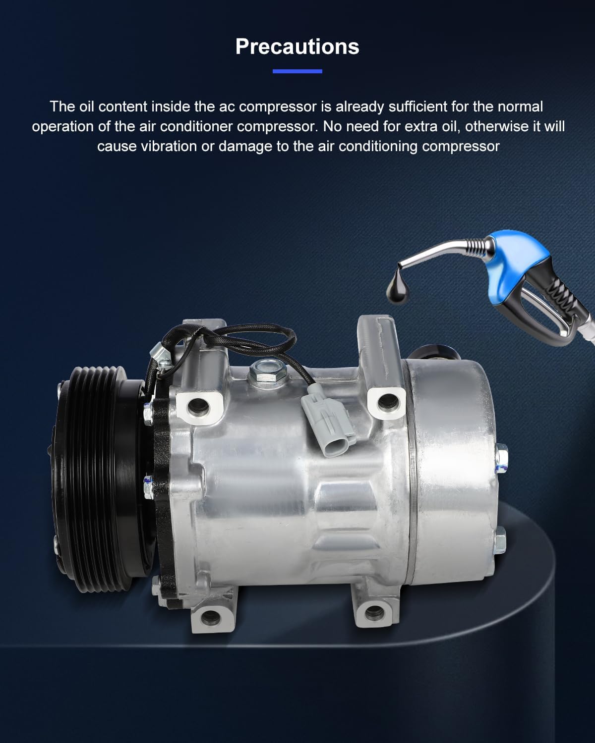 ECCPP AC Compressor Fast Cooling 1996-2002 Fit for Dodge Dakota 2.5L 1997-1998 Fit for Jeep TJ 2.5L 4.0L Air Conditioning Compressor 6 Grooves SD7H15