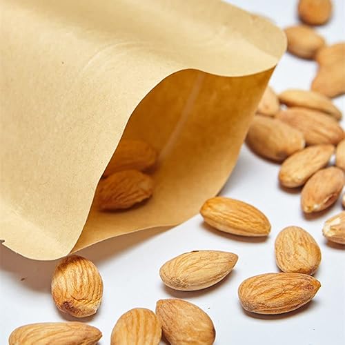Vista 19 de 50 bolsas de papel kraft con ventana de pie, con sello Ziplock, bolsa de papel resellable grande para almacenamiento de alimentos, 1 oz, 3.5 x 5.5
