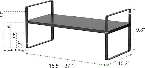 Miniatura 2 de Estante de almacenamiento expandible para gabinete, organizador apilable para cocina, baño, despensa, armario de especias, encimera, escritorio de