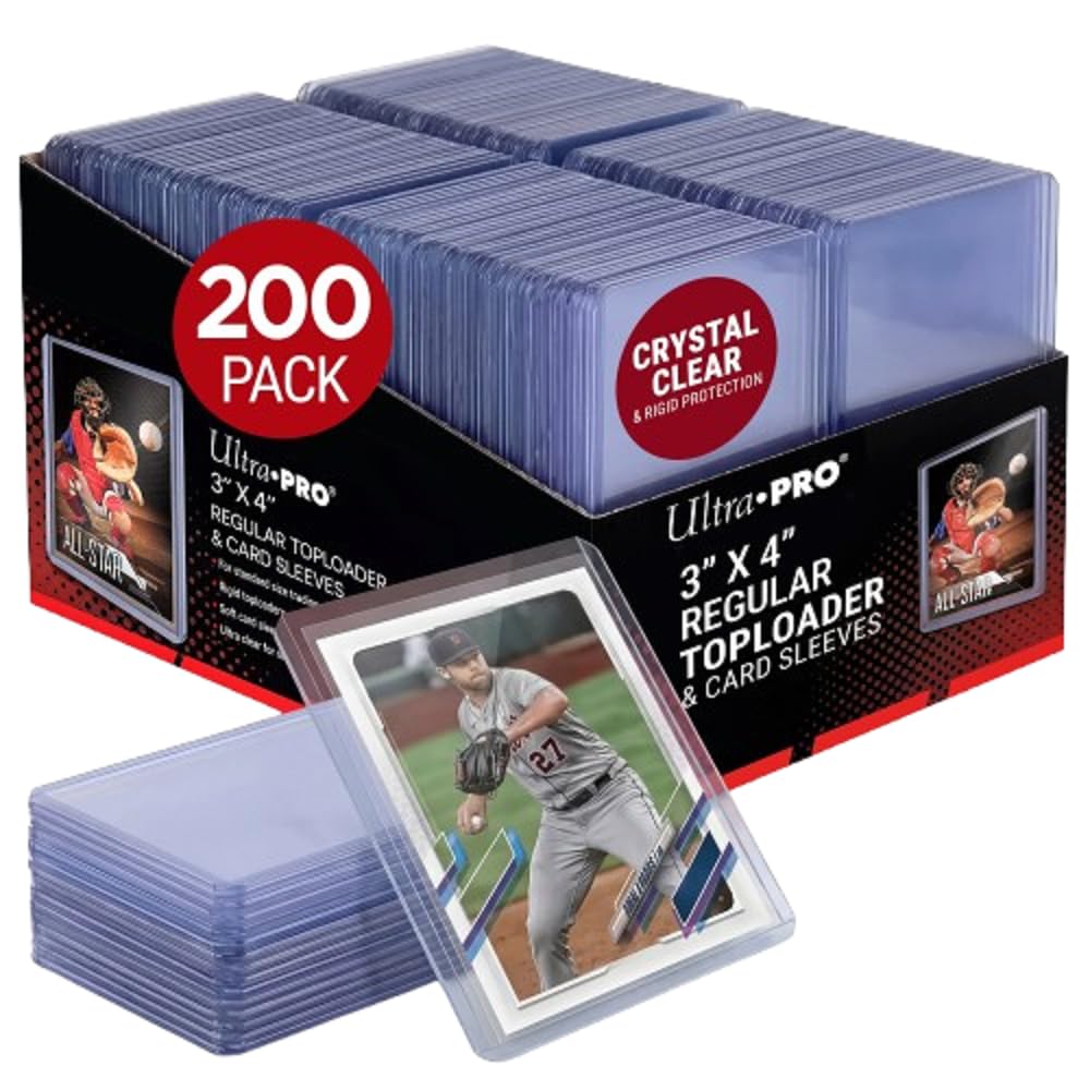 Amazon.com: Ultra PRO 3" x 4" Clear Regular Toploaders for Cards with Card  Sleeves Bundle Standard Size 200ct Trading Baseball Toploader Card Sleeve  Protectors : Toys & Games