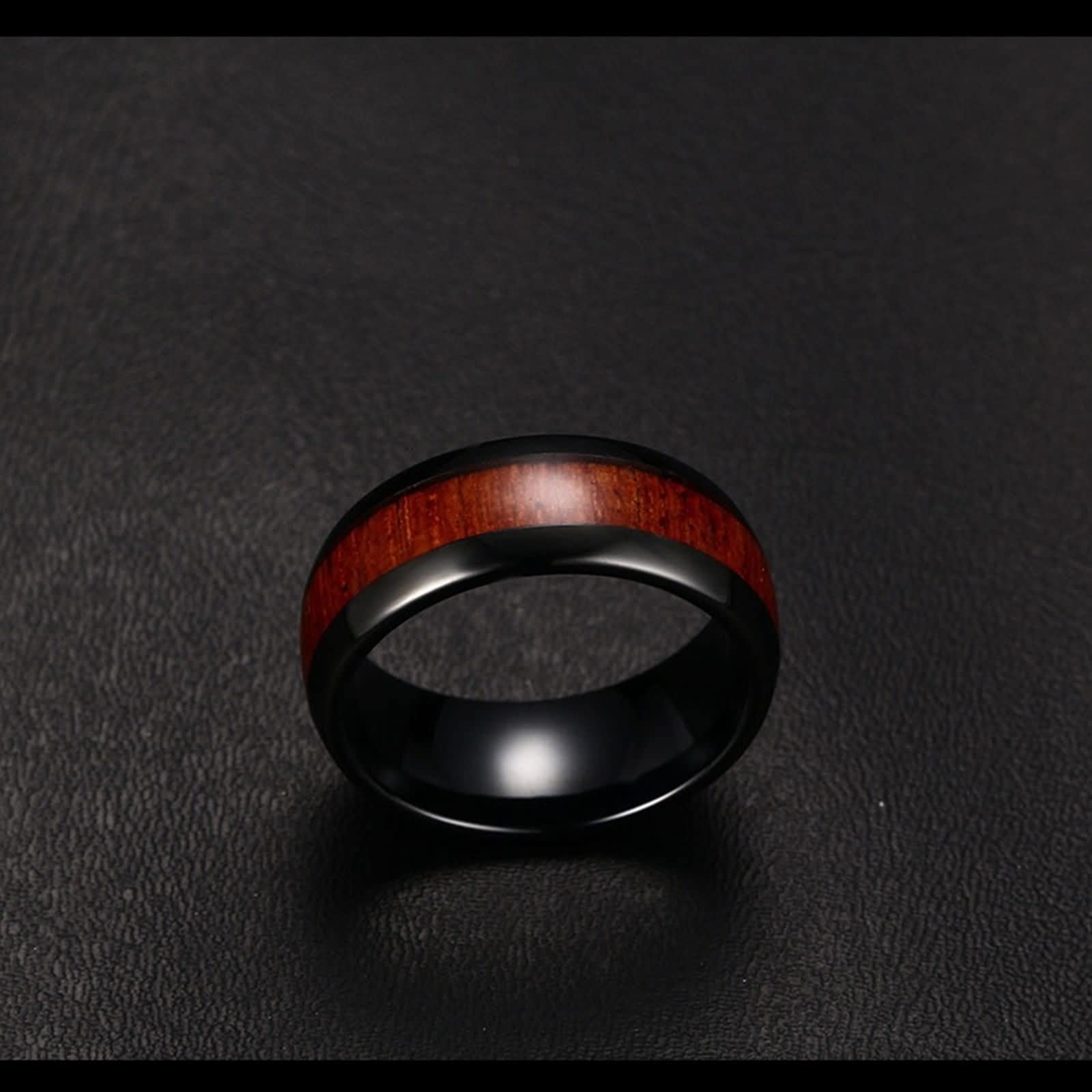 Anillo de Compromiso de Tungsteno,Anillo de Compromiso de Pareja 8MM Anillo Negro Marrón con Grano de Madera