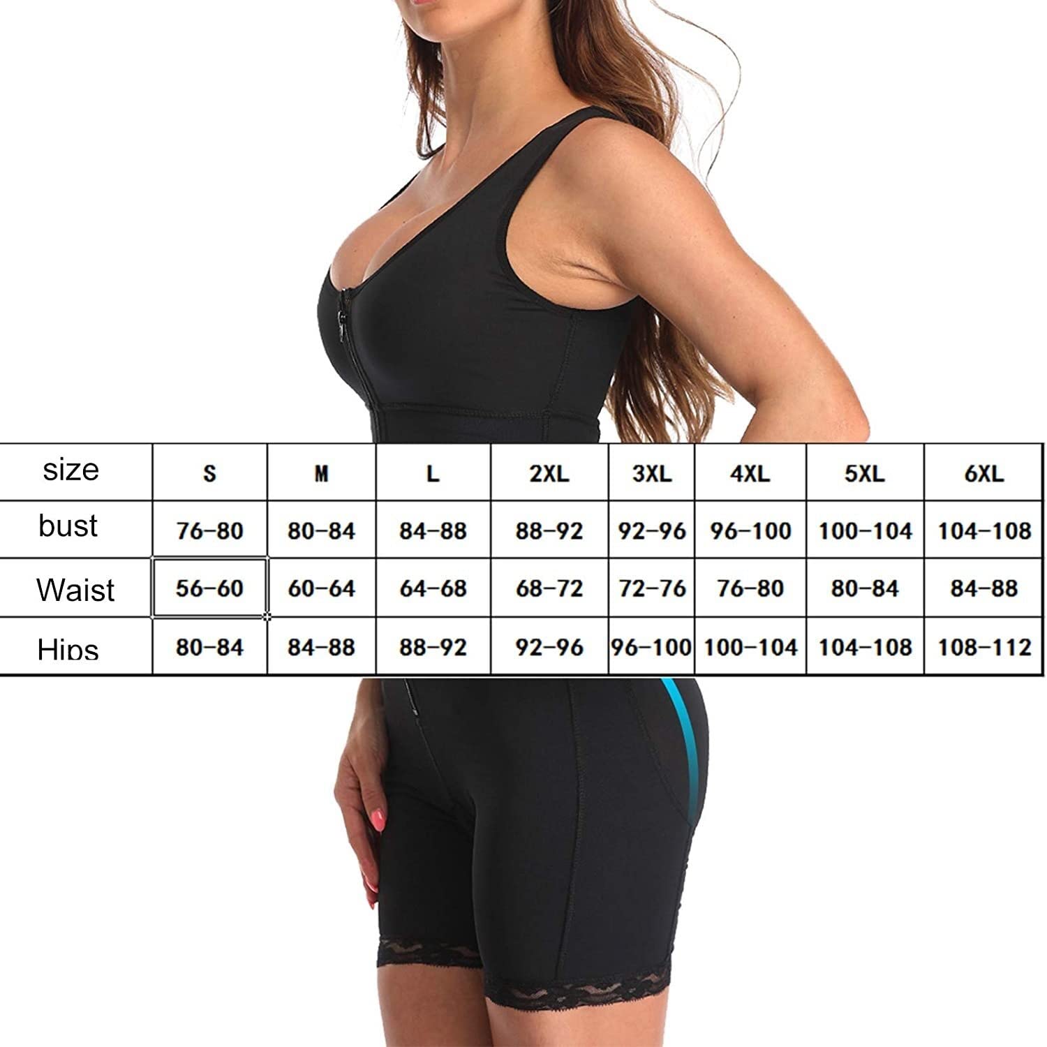 Shapekeear a Vita da Donna di Alta qualità Shapewear, Tuta Anti Cellulite, Biancheria Intima del Sollevatore di Culo Traspirante(Color:Black,Size:L)