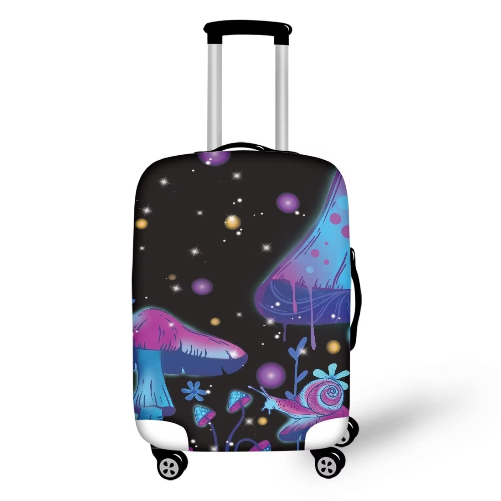Coloranimal Blue Hippie Mushroom Snail Travel Luggage Cover Thickened High Elastic Suitcase Protector Washable Appy to 18-32" Inch Luggage