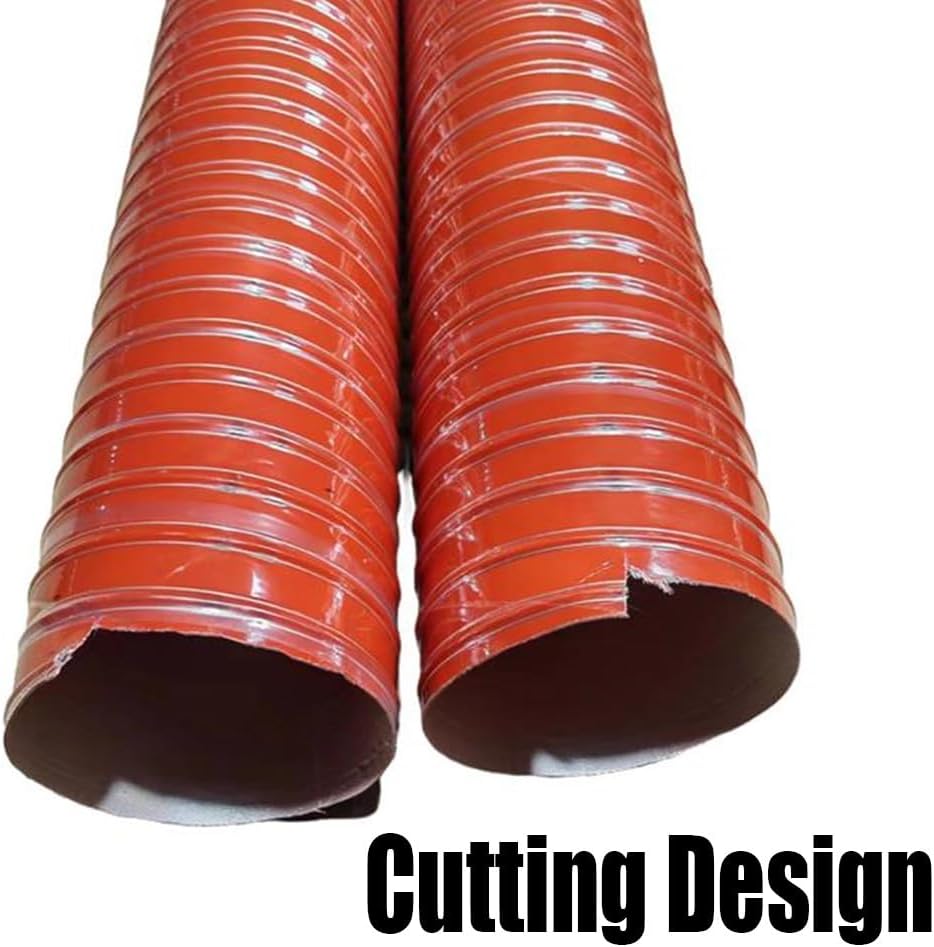 13ft High-Temp Flexible Air Duct Hose 2" & 2.5" Exhaust Vent Pipe Silicone Ducting for Car Heaters & HVAC – Durable Ventilation Duct, Multiple