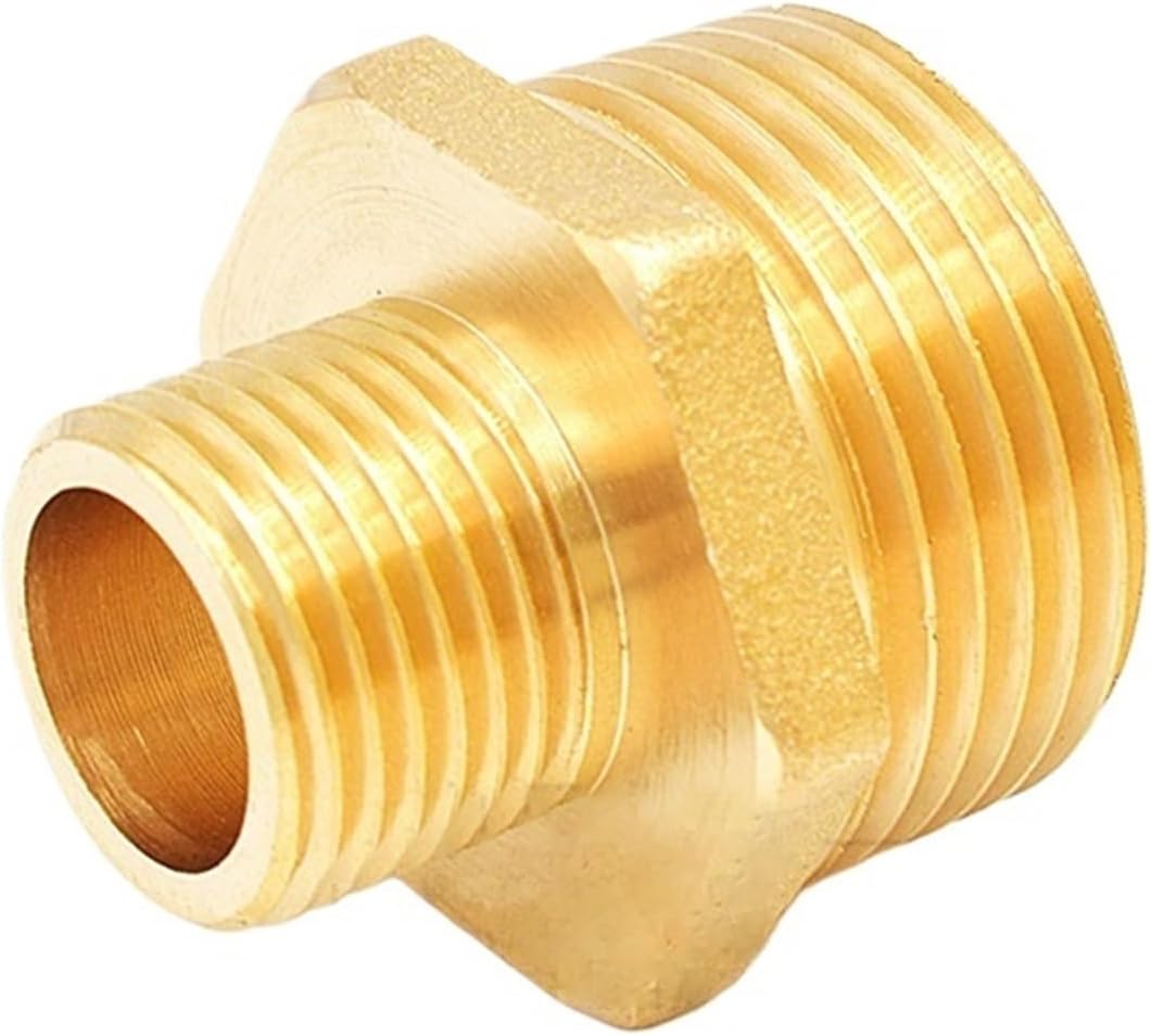 Brass Pipe Hex Nipple Fitting Quick Coupler Adapter 1/8 1/4 3/8 1/2 3/4 1 BSPT Male to Male Thread Water Oil Gas Connector(2-3fen)