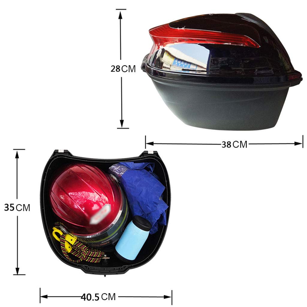 Bagażnik motocyklowy Hard Tail Bike Top Box Rack Mount Bagaż Kask Storage Carrier Case Universal Scooter z Keys & Plate, Anti-drop, odporny na zużycie, wodoodporny, odpowiedni do większości skuterów