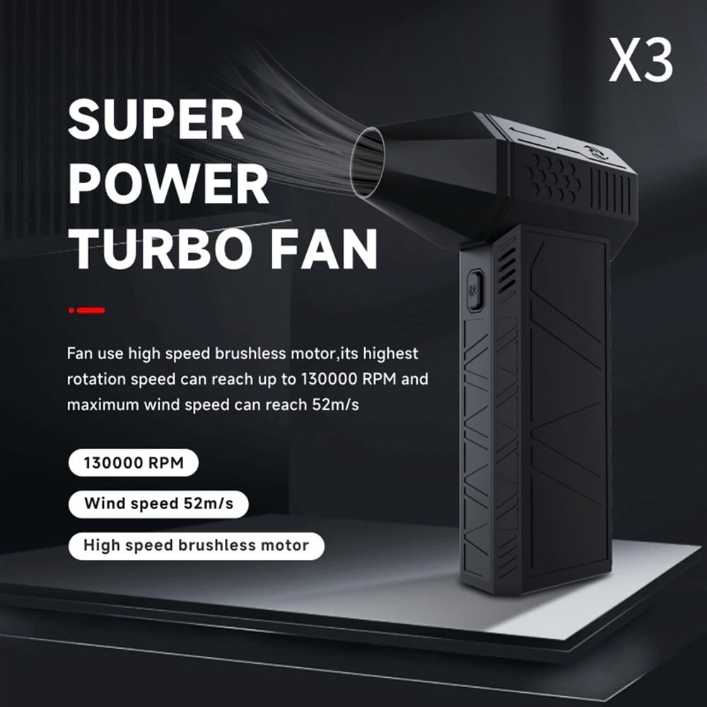 PETSTIBLE Souffleur de poussière, Jet Dry Mini Souffleur 130 000 RPM Super Ventilateur Turbo Alimenté Portable