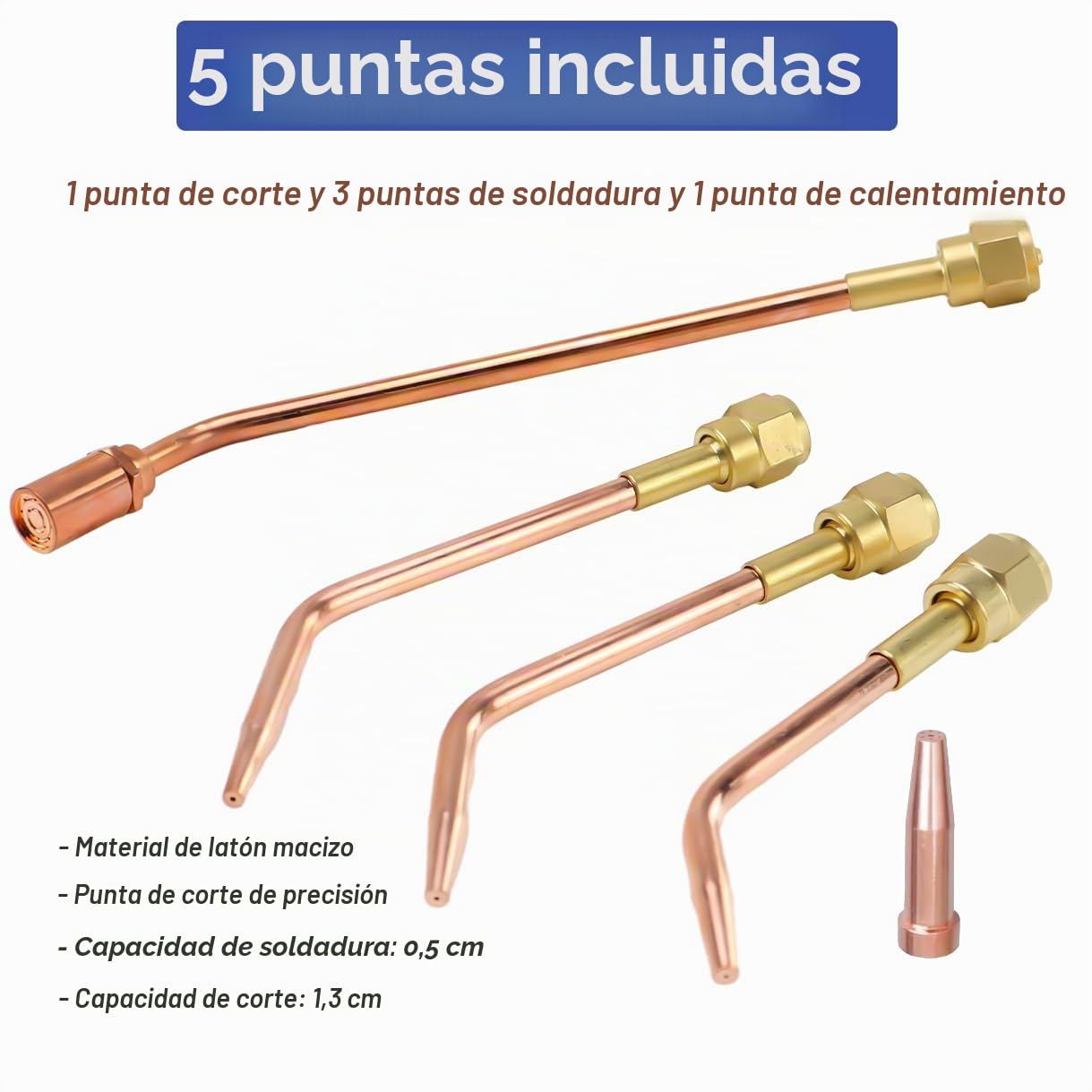 Juego de soplete de corte de oxi-acetileno, kit de soplete de gas portátil con punta de calentamiento, kit de soldadura y corte de gas acetileno y oxígeno con regulador de gas y manguera doble, gafas