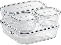 Vista 1 de iwaki PCPRN4GY22 Contenedor de almacenamiento de vidrio resistente al calor, gris frío, juego de sistema, mini paquete y gama