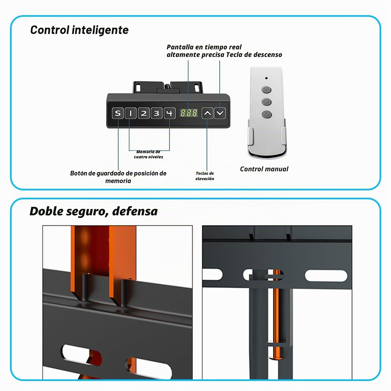Soporte Techo TV motorizado, Elevación Manual con rotación de 360° Soporte Techo, Mueble motorizado para TV de 32 a 70 Pulgadas con VESA 600x400 mm (360°-130cm)