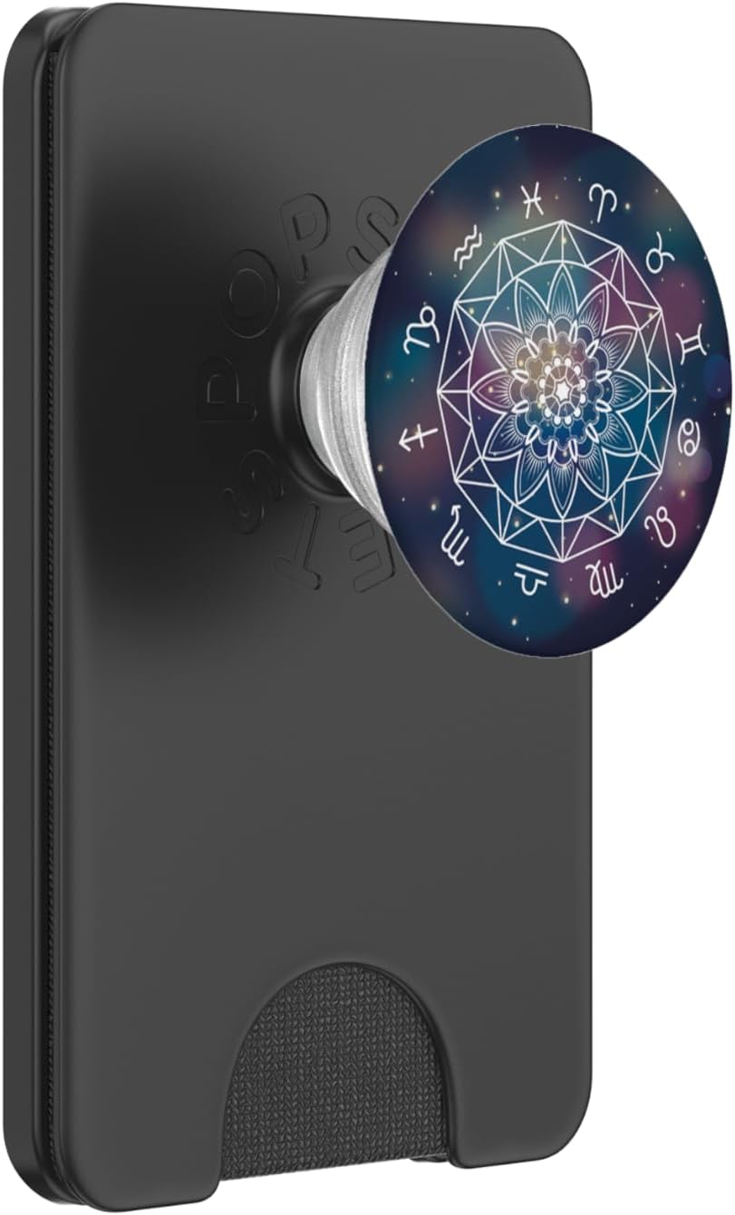 Mandala Horoscope - Zodiac Signs - Galaxy Space PopSockets PopWallet for MagSafe