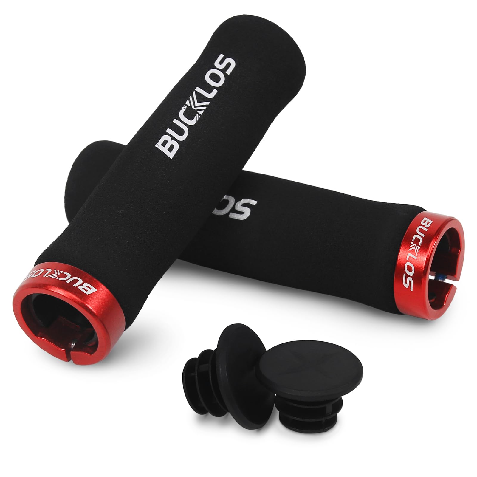 BUCKLOS Single Lock on MTB Bike Handlebar Grips Foam Anti-Slip Comfort