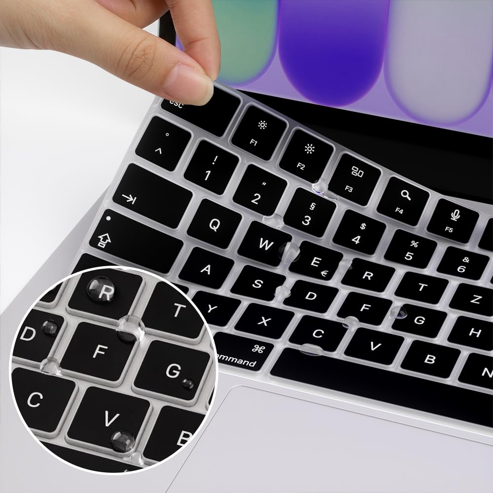 Funda de silicona ultrafina para teclado para MacBook Neo de 13 pulgadas con A18 Pro lanzado en 2026 y MacBook Pro de 16 pulgadas/Pro de 14 pulgadas con accesorios de protección M5/M5 Max/Pro