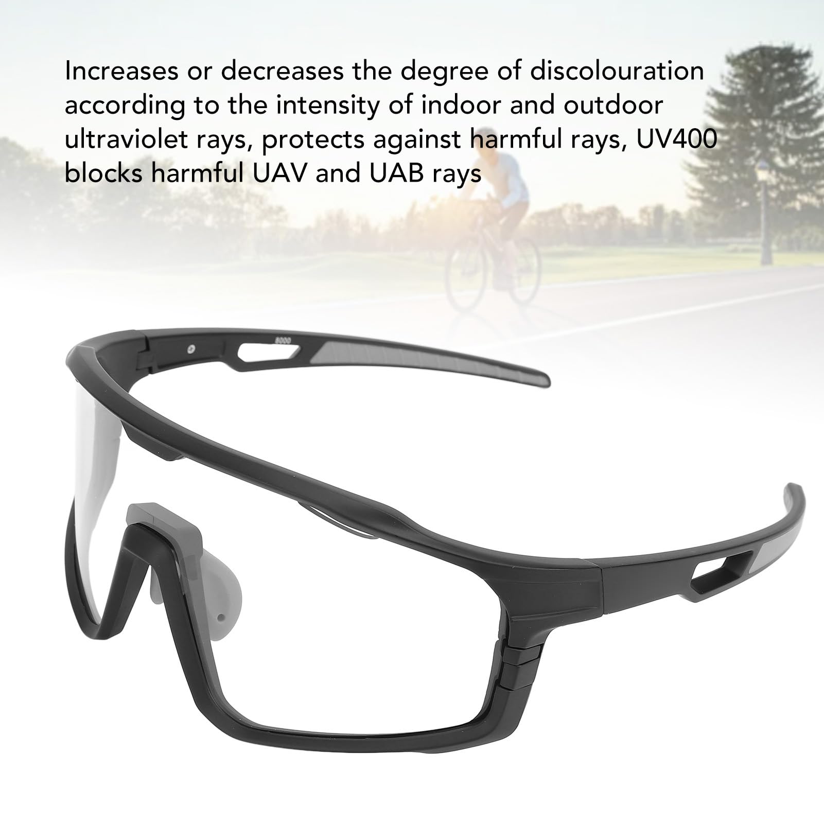 BuyWeek Cycling sportowe okulary przeciwsłoneczne, wiatroszczelne, przezroczyste, polaryzacyjne, do jazdy na rowerze, motocyklu, biegania