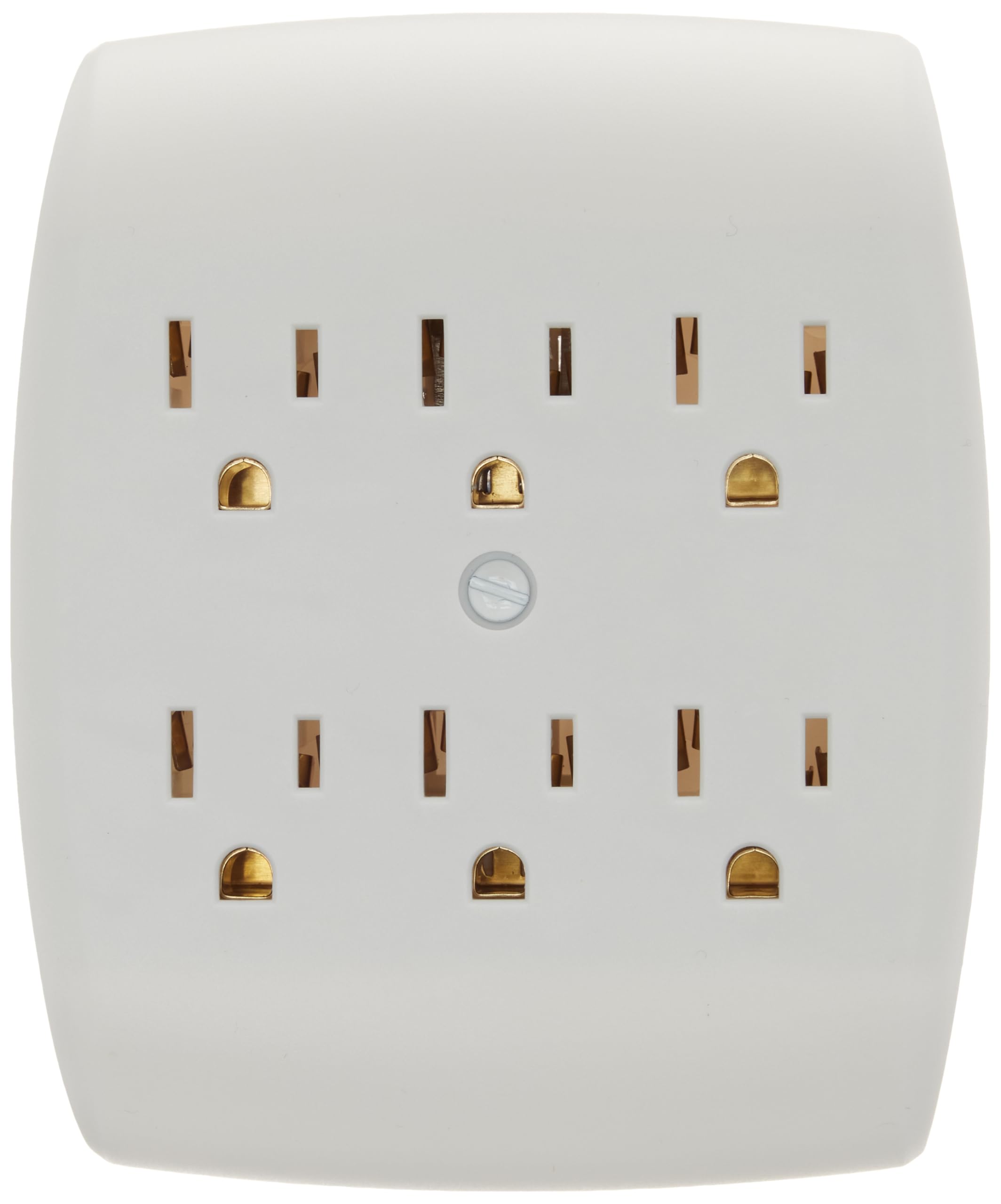 GE 54947 6-Outlet Grounded Wall Tap, White