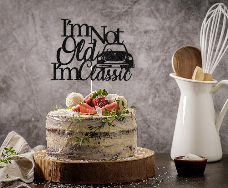 Geburtstagskuchenaufsatz 'I'm Not Old I'm Classic' - Vintage Auto Design | Für 40./50./60./70. Geburtstag