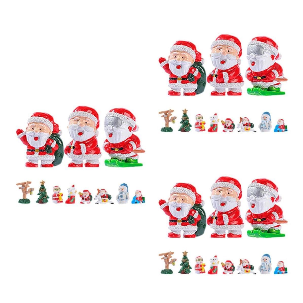 Toyvian 33 Piezas Figuras de Reno y Muñeco Invernal Navideños en Resina