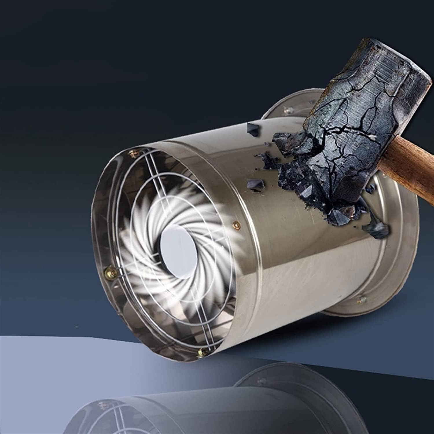 130W Exhaust Fan, 2800rpm Stainless Steel Single Side Embedded Ventilation Fan With Protective Grille, Can Be Connected To Oil Smoke Pipe, Range Hood Fan for Kitchen, Restaurant, Laboratory, Factory