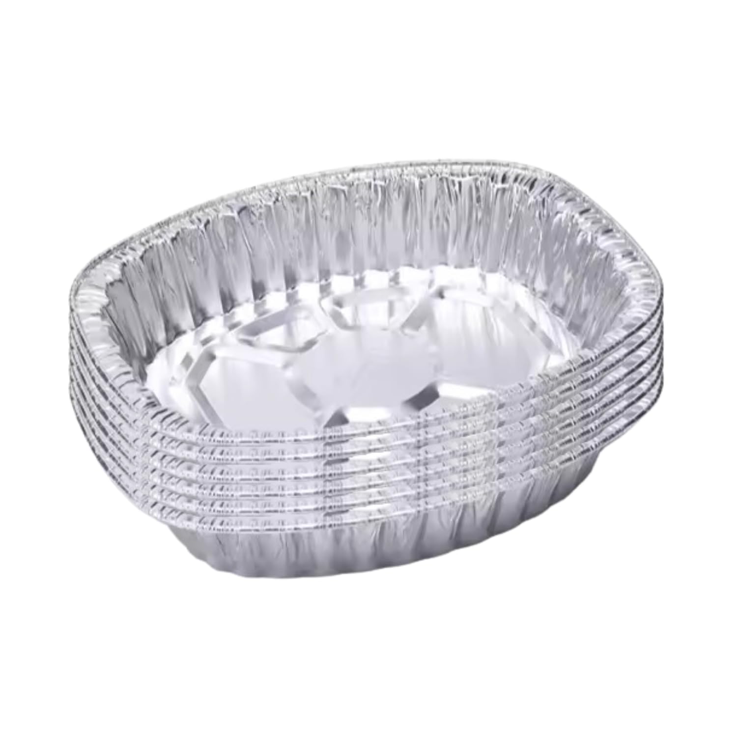 Raisefine Disposable Heavy Duty Large Oval Aluminum Trays 46 x 33 x 9cm-Tin Foil Trays for BBQ, Baking, Broiling and Roasting Ideal for Cooking, Storage – Catering Trays – Pack of 6