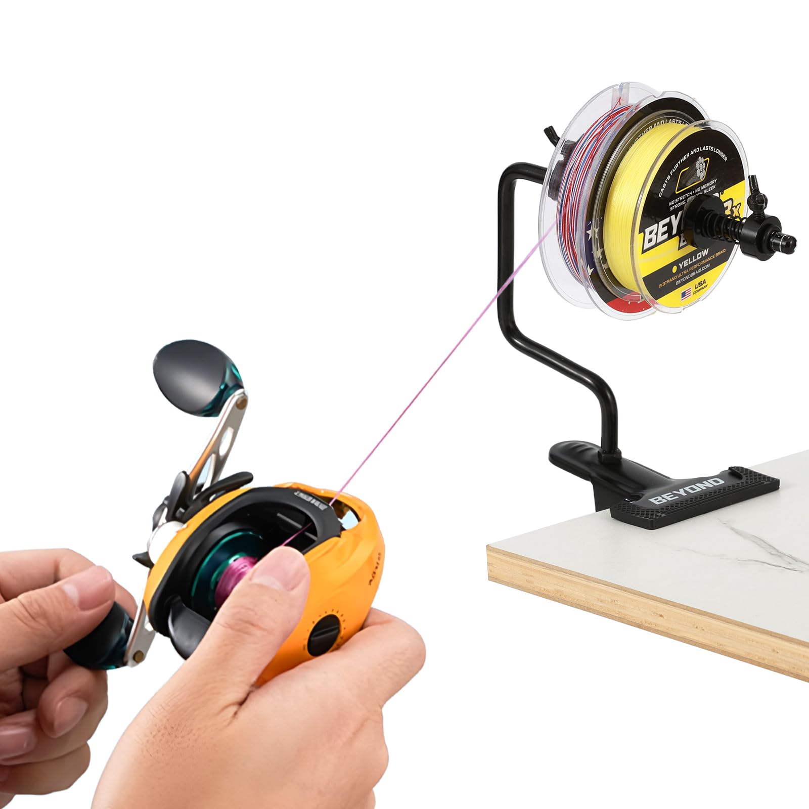 Beyond Braid EZ Fishing Line Spooler – Portable Table Mounted Reel Spooler