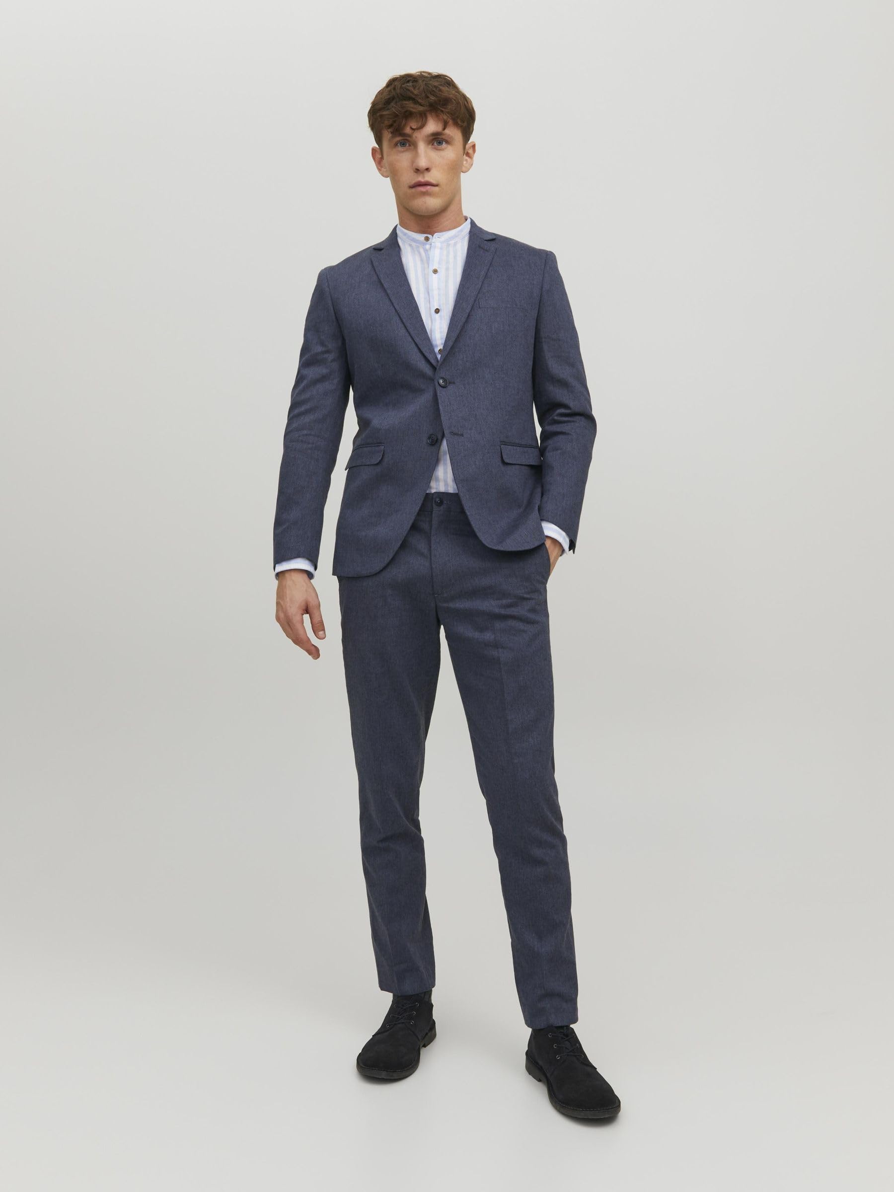 JACK & JONES Jprriviera Linen Trouser Slim Fit Sn - Garnitur — spodnie Mężczyźni