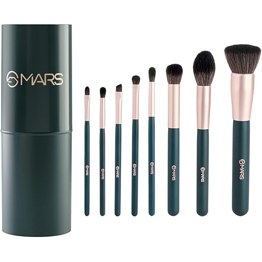 MARS Tools of Titan Brush Set of 8 with Holder | Face Makeup Brush Set with Ultra Soft Bristles (PACK OF 8)