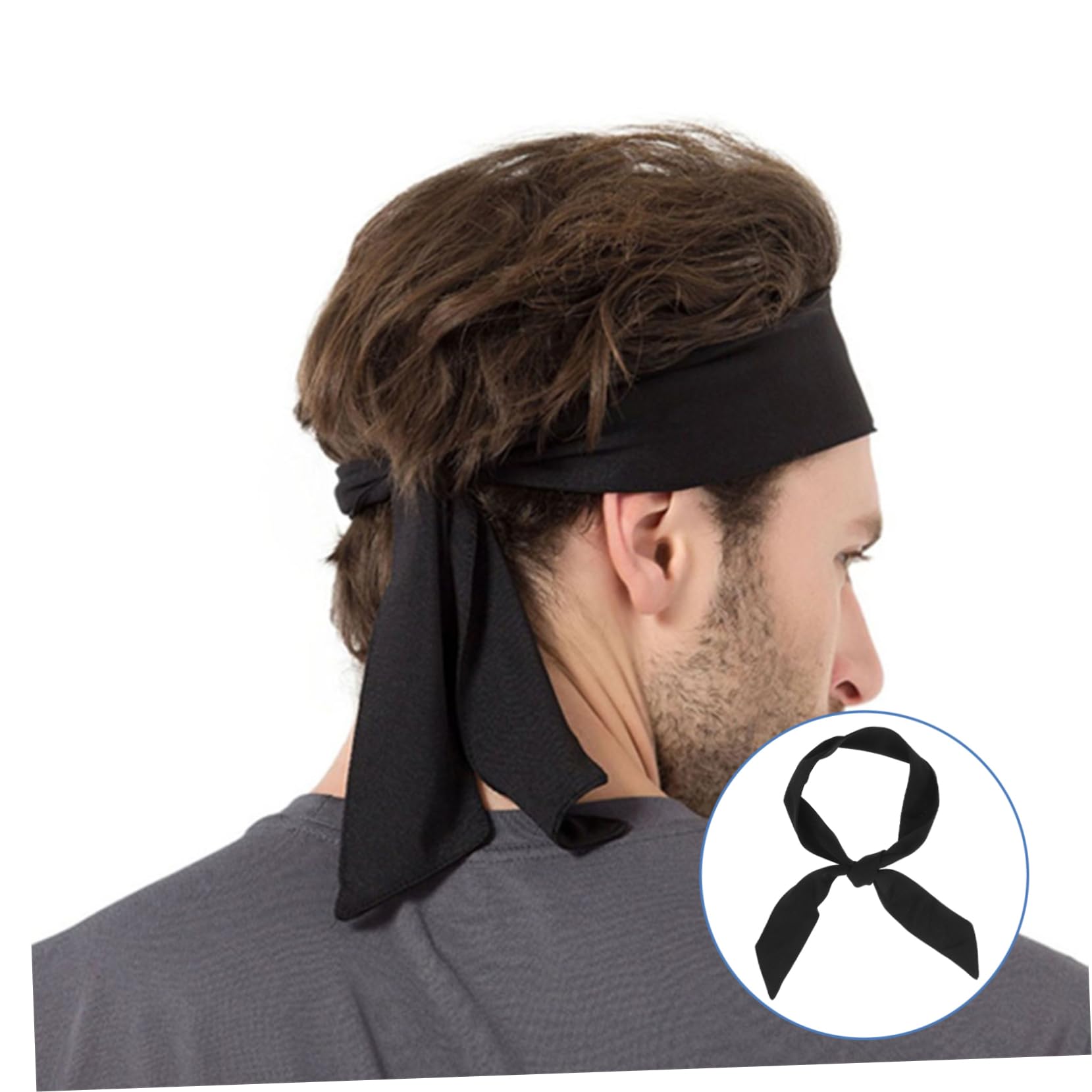Fascia A15-02 da Poliestere Sportiva Fibra Testa Nera | Traspirante ed Elastica, Assorbe Sudore, Uso per Allenamento e Campo da Calcio