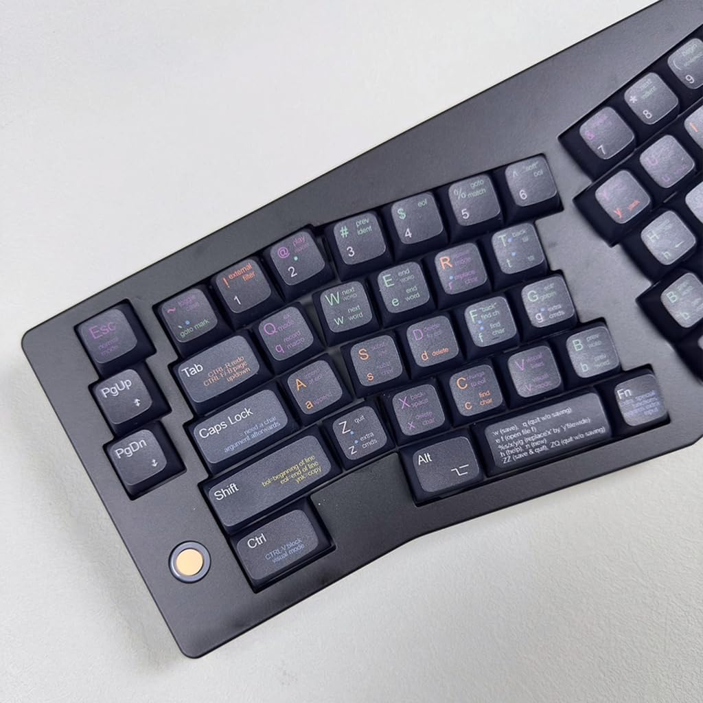 Programmer's XDA Profile Keycaps Heat Sublimated Black Finish PBT Keycap for Mechanical Boards Coding and Gaming