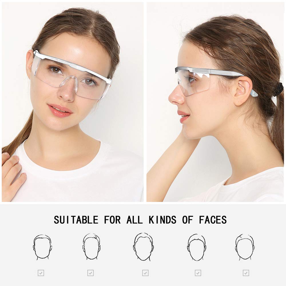 Safety Glasses, 5PCS Adjustable Wide-Vision Protective Glasses, Lightweight Fog-Proof Safety Goggles — Amazon image 6