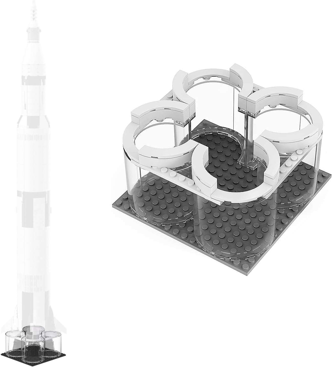 Launch Platform for Lego NASA Apollo Saturn V 21309 & 92176 Outer Space Model Rocket Science Building Kit, Creative Project Model Building Blocks (53 Pieces)