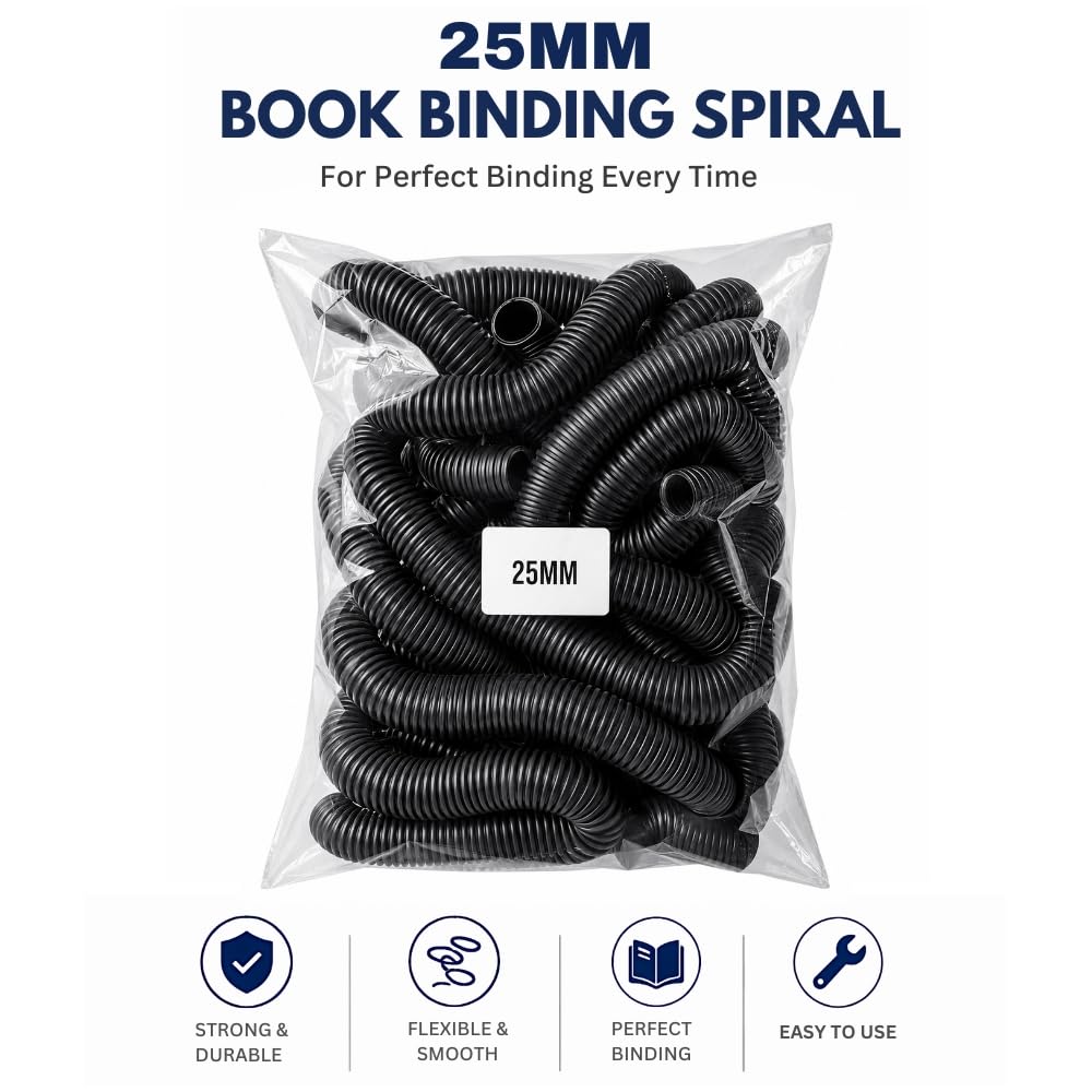 Spotink Heavy Quality Spiral Binding Ring Black (25MM)