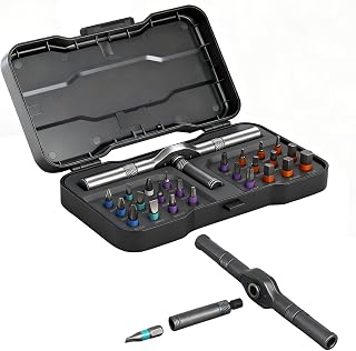 24 in 1 Magnetic Ratchet Screwdriver Set, DIY Ratchet Screwdriver Set with Detachable Handle, Bits for Electronics, PC, Laptop, Watch, Bicycle, Furniture