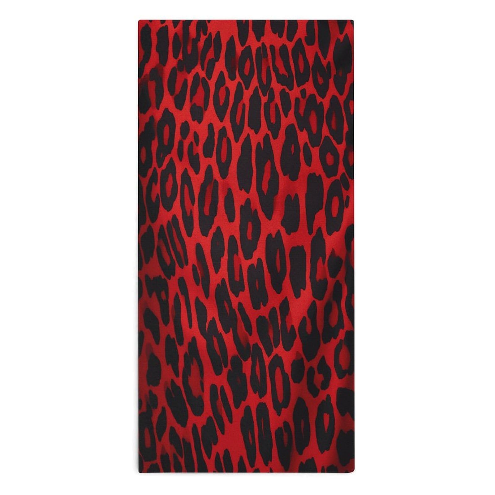 YUXBVKRS Red Leopard Hand Towels for Bathroom 14x29 Inch
