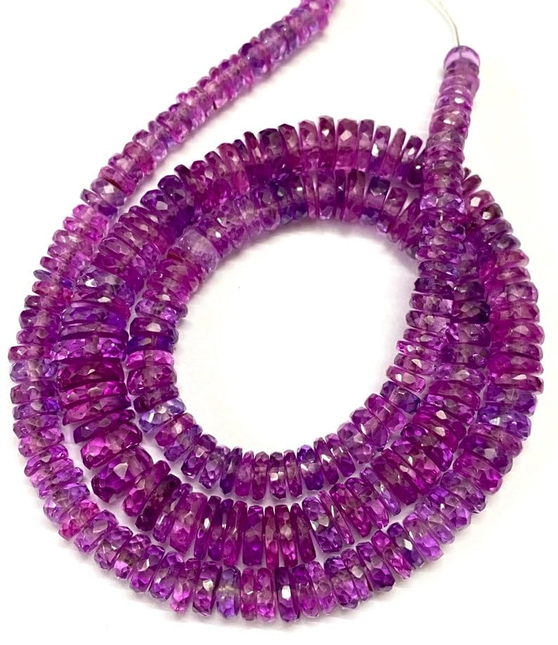 Saphir naturel rose perles facettées de 45 cm pour offrir un kit de création de bijoux précieux
