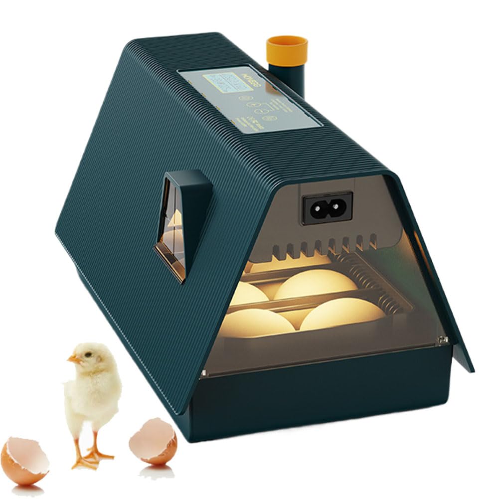 10 Eier Brutmaschine Automatische Geflügelbrütemaschine mit Eierwender | Feuchtigkeitsüberwachung und LED-Kerzen für Huhn Ente Wachtel