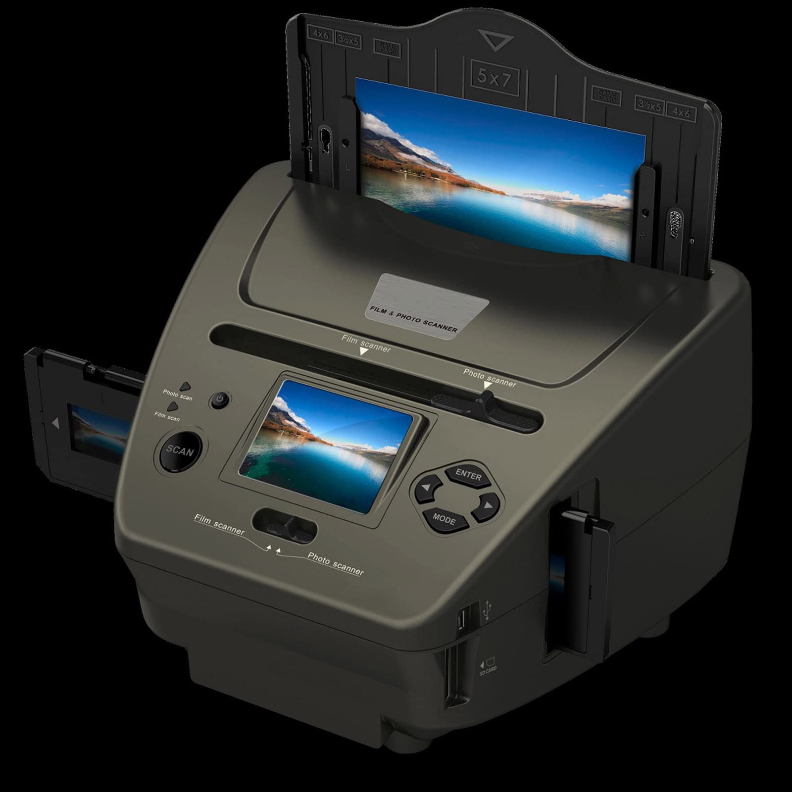 Scanner de films et diapositives 16MP, visionneuse de diapositives tout-en-un avec écran LCD, emplacement pour carte SD, convertit les diapositives/négatifs 35 mm 135 110 126 en photos numériques JP