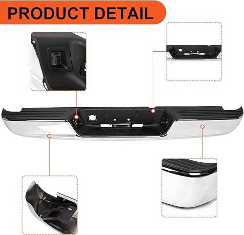Miniatura 5 de ECOTRIC Conjunto de parachoques trasero compatible con Dodge Ram 1500 2500 3500 WLicense 2002-2009, luz de placa de repuesto para CH1103111