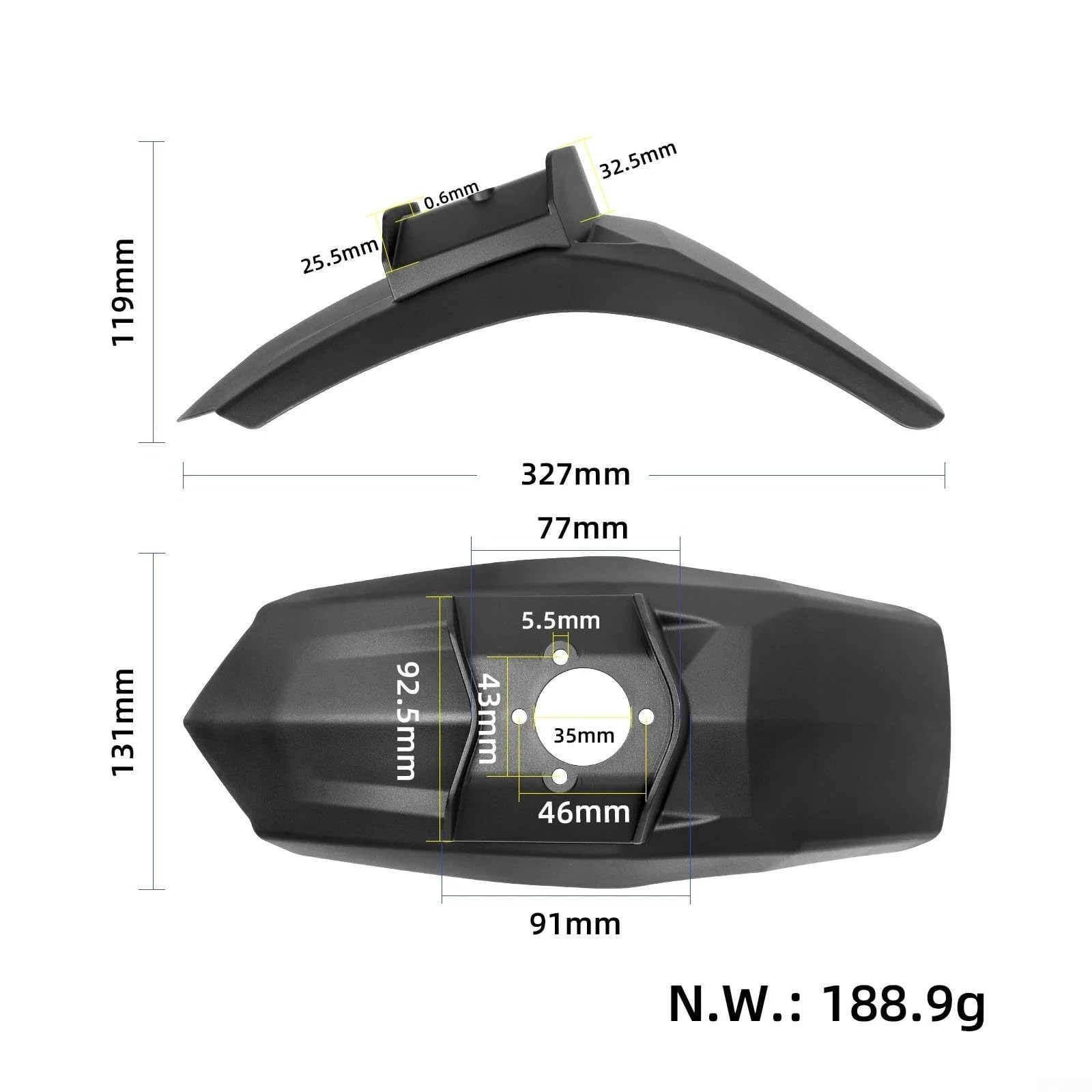 ABS+PC posteriore per parafango per Kukirin G4 Max Scooter ABS+PC