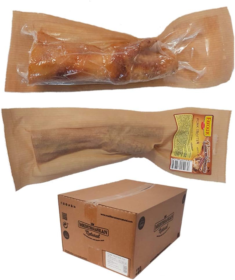 FavourMediterranean Natural Pig Trotters Natural Pork Bones Chew Treat for Dogs, 20 Pig Trotters