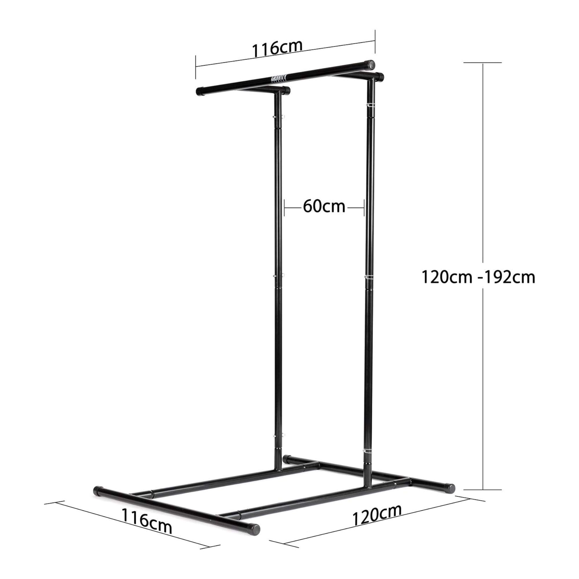 Gravity Fitness Barre de Traction Portable - Station de Dips Ajustable - Barre Freestanding pour Entraînement Calisthénie, Musculation Maison, Poids du Corps, Gymnastique & Fitness