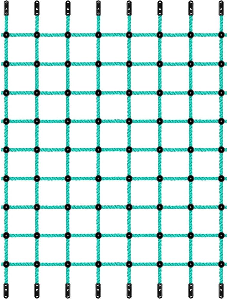 BeneLabel Climbing Cargo Net 70" x 150" Climbing Net Outdoor Military Cargo Net for Climbing for Playground Treehouse, Swing Set, Backyard Climbing Frame, Playset- Green