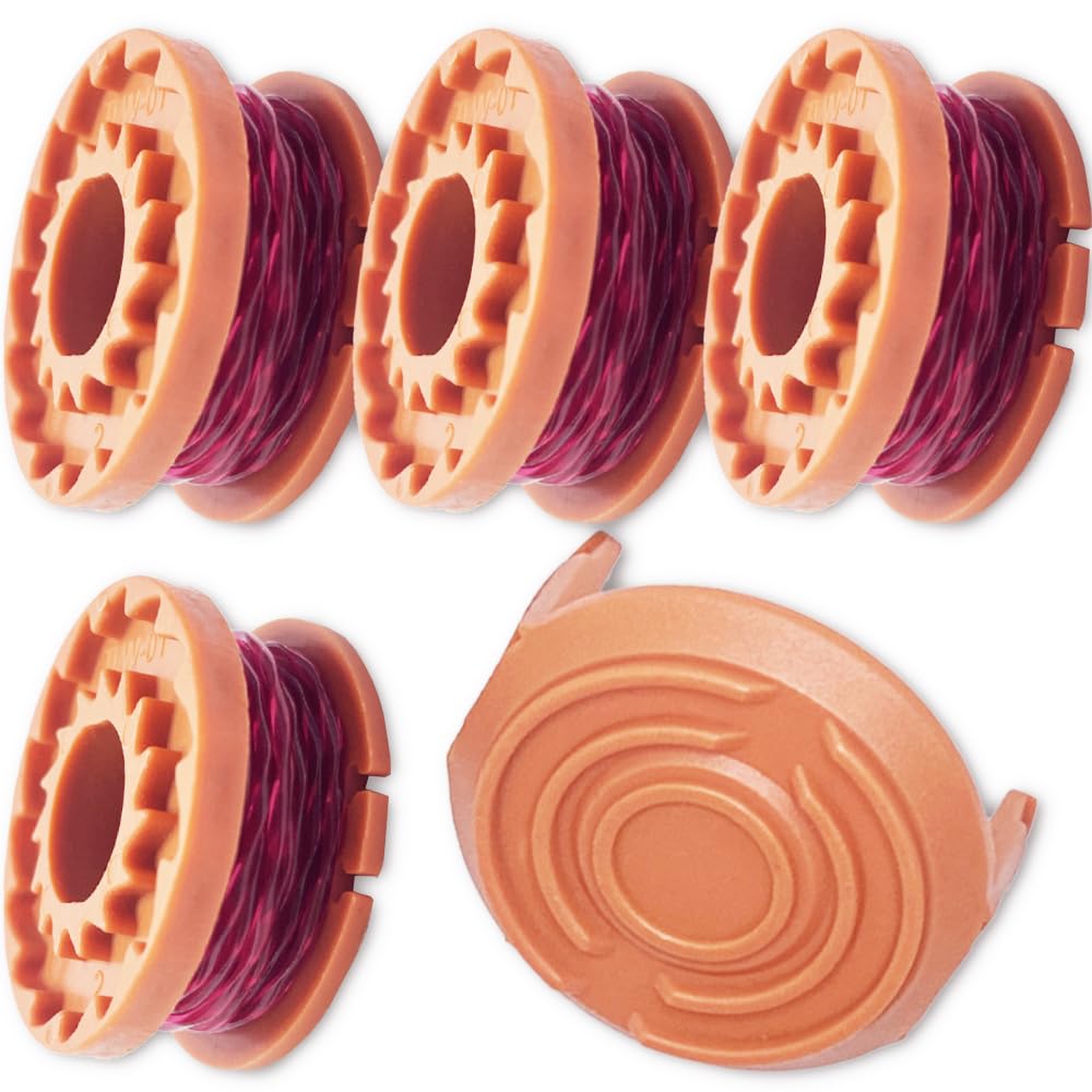 5 Pcs Strimmer Spool, Strimmer Spool Line Strimmer Wire Replacement for 20V Worx Grass Trimmers WG180 /WG163/ WG175