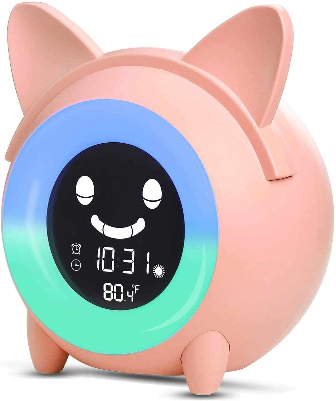 JJJ WTL Despertador Despierta Luz Digital Reloj Dormir Trainer Noche Luz de Sonido Máquina Nap Timer Snooze Funcion con 5 Colores Cambiando Light Boys Girls (Color : Pink)