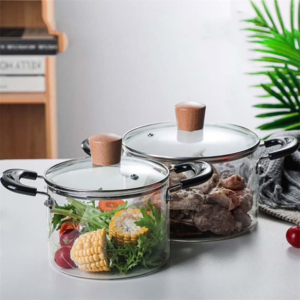 2.3L Household Glass Cooking Pot Heat-resistant Soup Transparent Salad Instant Noodle Bowl image 2